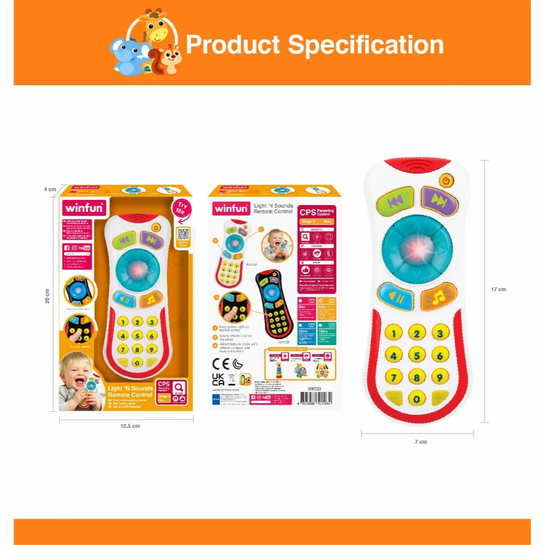 Winfun -Light N Sounds Remote Learning Toys for Kids age 6M 