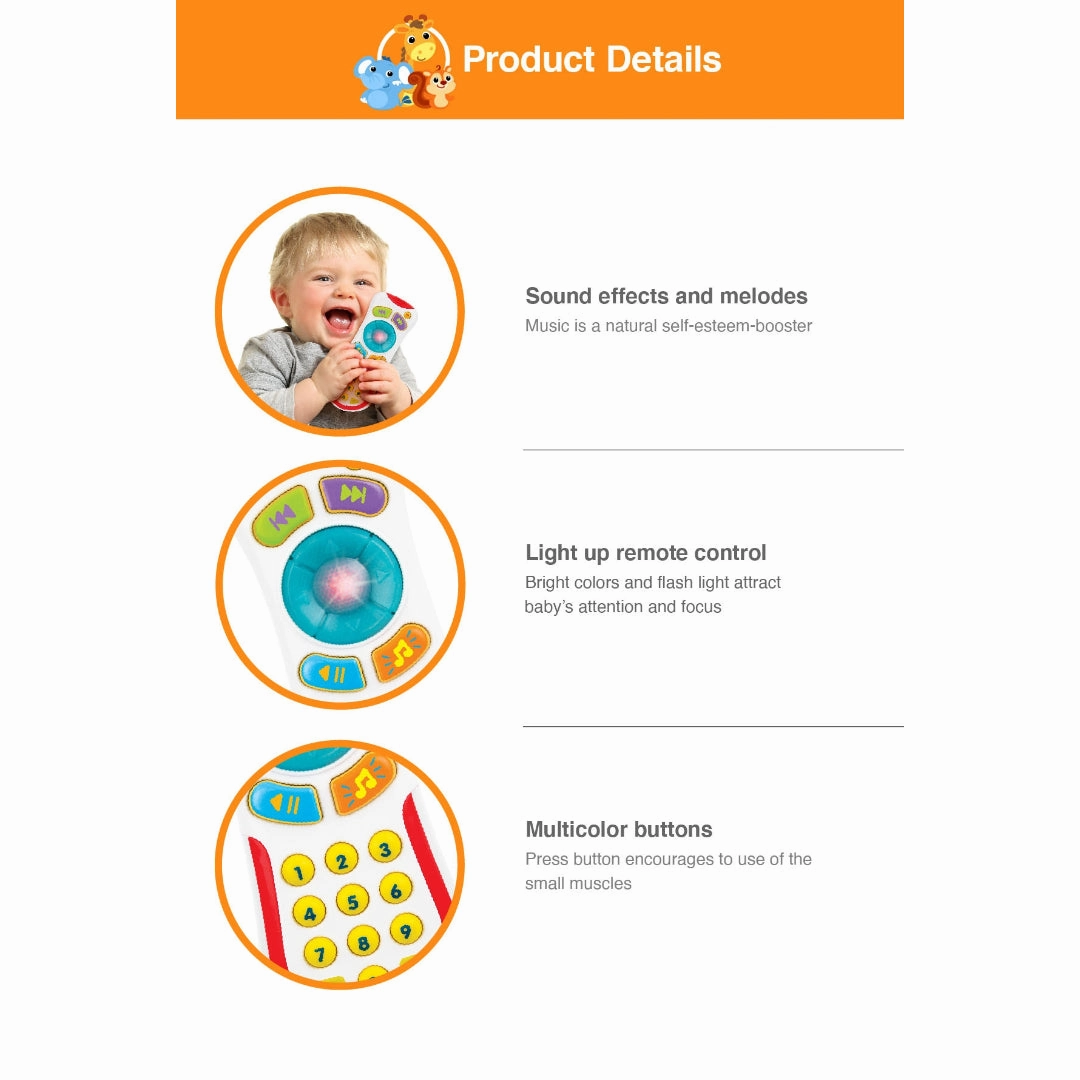 Winfun -Light N Sounds Remote Learning Toys for Kids age 6M 