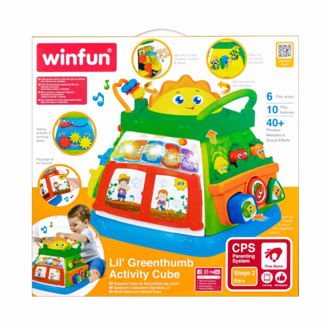 Winfun Lil Greenthumb Activity Cube - 6 Months and up, Lights, Sound Effects and Music