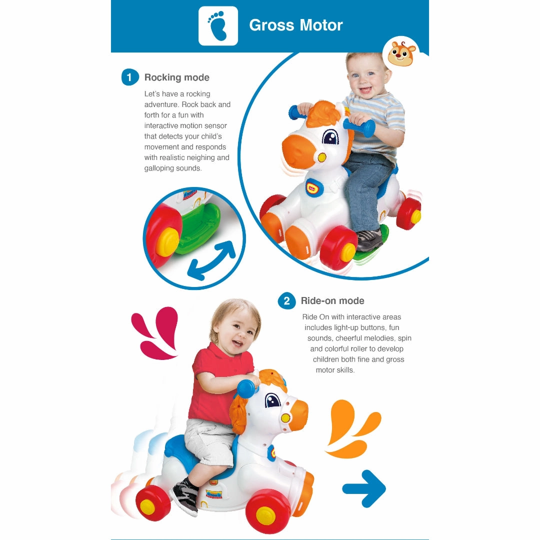 Winfun Multi-Color Jr. Rocking Horse -Recommended for Ages 12 - 36 Months