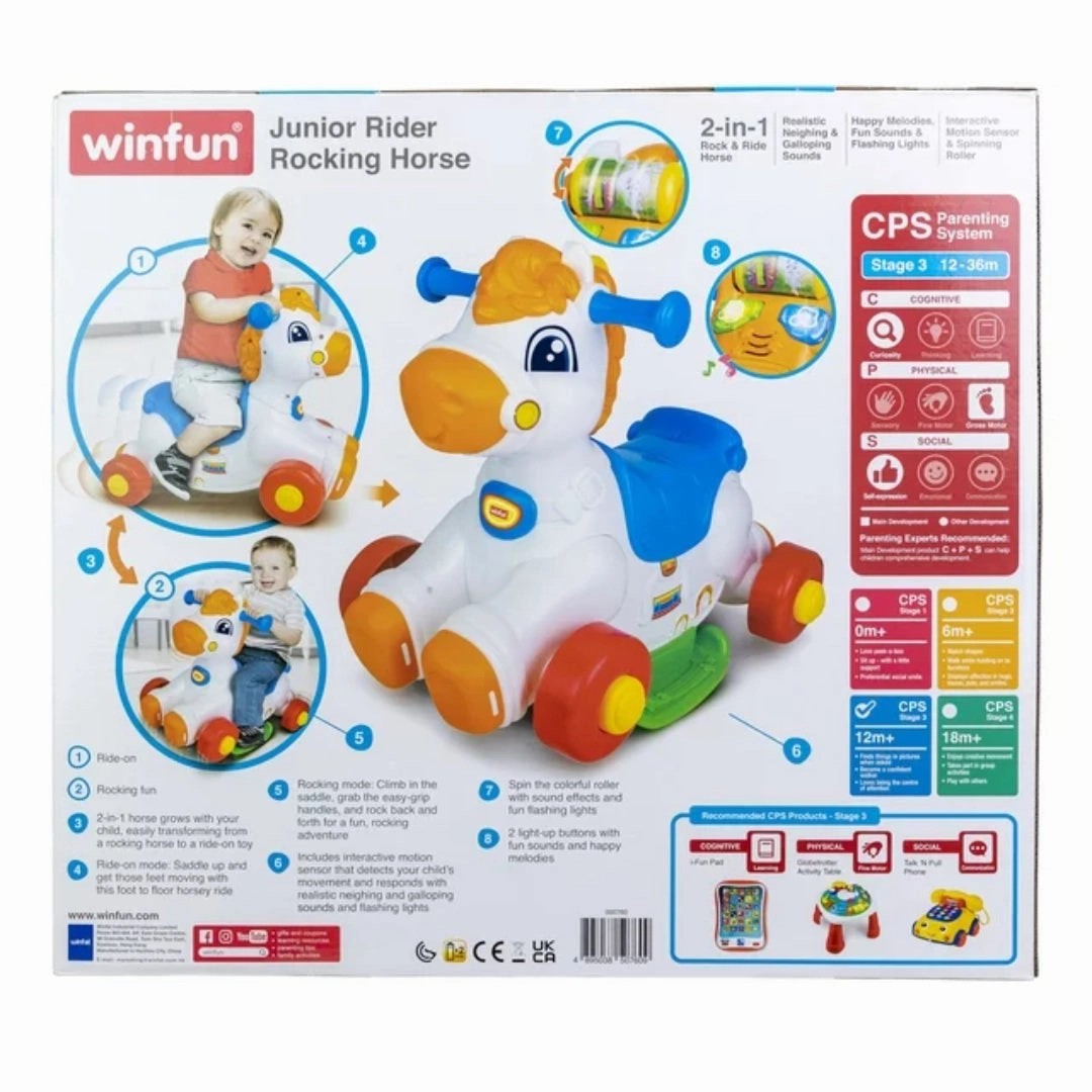 Winfun Multi-Color Jr. Rocking Horse -Recommended for Ages 12 - 36 Months