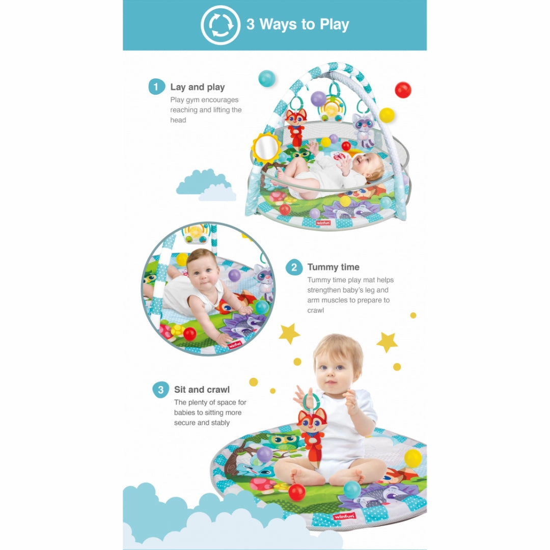 Winfun Play Space Play Gym/Ball Pit - Multi Color - Newborn and up