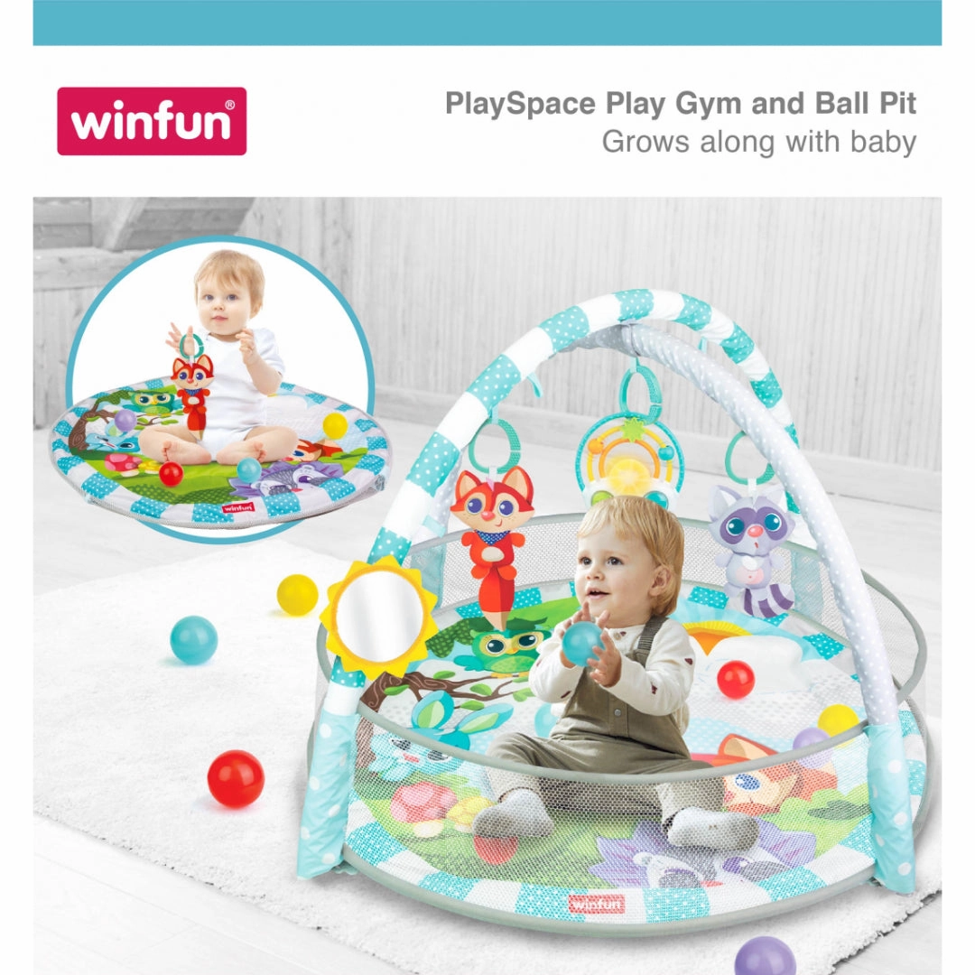 Winfun Play Space Play Gym/Ball Pit - Multi Color - Newborn and up