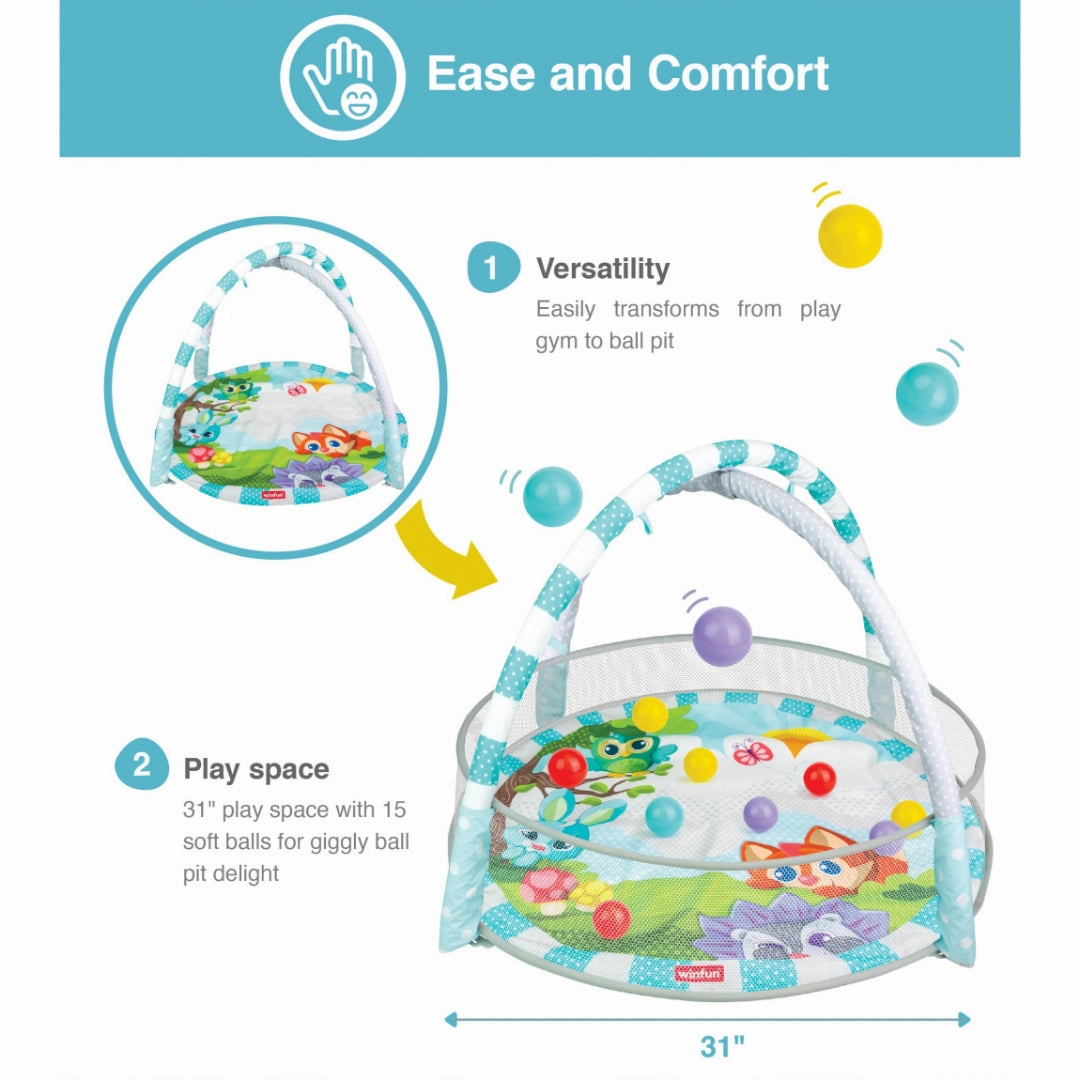 Winfun Play Space Play Gym/Ball Pit - Multi Color - Newborn and up
