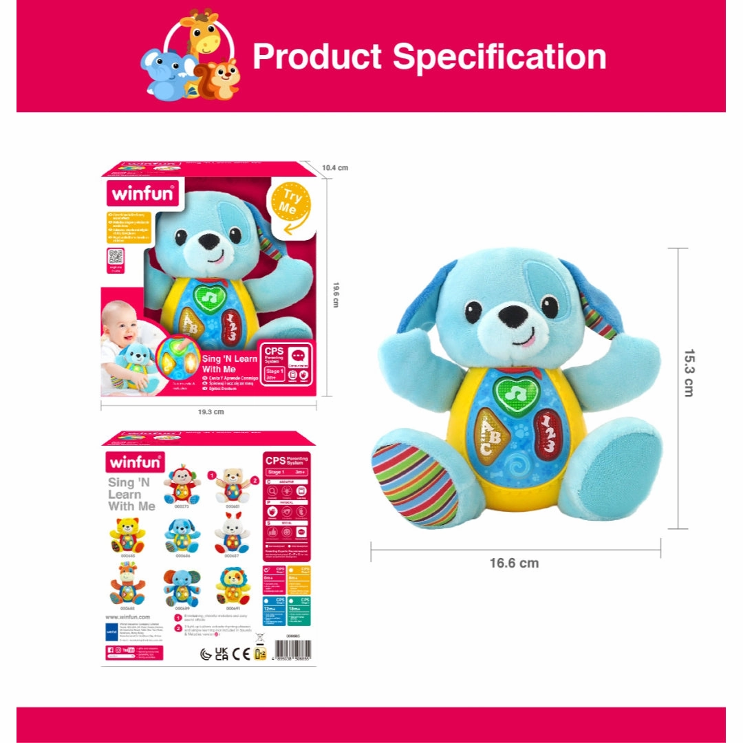 Winfun Sing 'N Learn With Me Blueberry Pup Toy