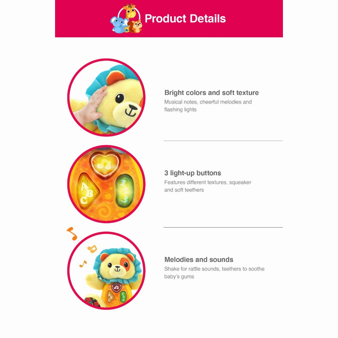 Winfun Sing & Learn -Caesar The Lion Toy For Kids