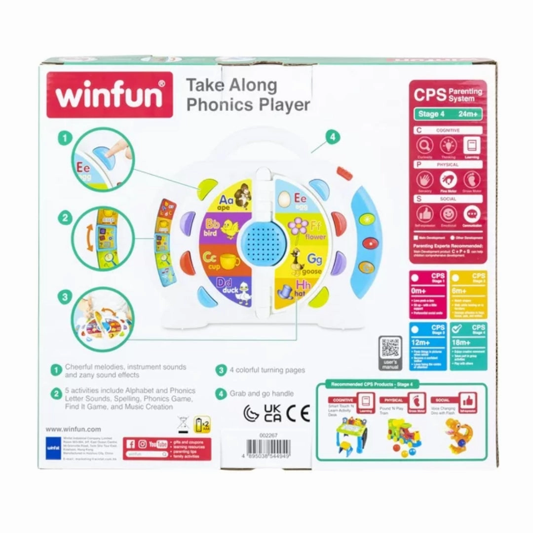 Winfun Take Along Phonics Player -Unisex toy , 2 Years and up
