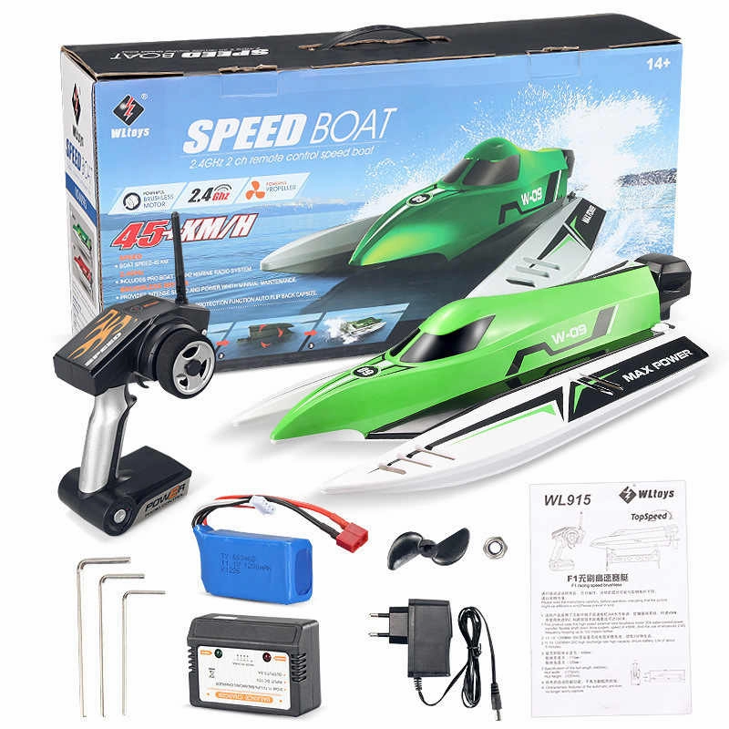 Wltoys915 2.4g 45km/h Brushless F1 RC Racing Speedboat Full Scale Speed Boat
