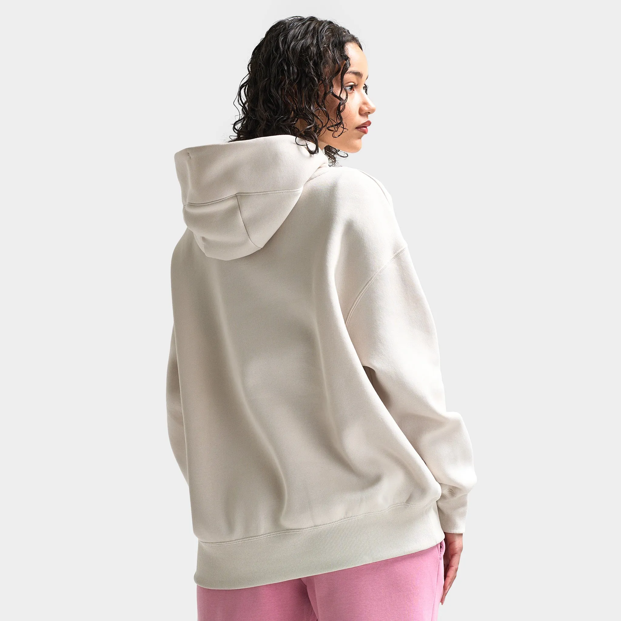 Womens Nike Nike Sportswear Women's Phoenix Fleece Oversized Pullover Hoodie Light Orewood Brown /  Sail