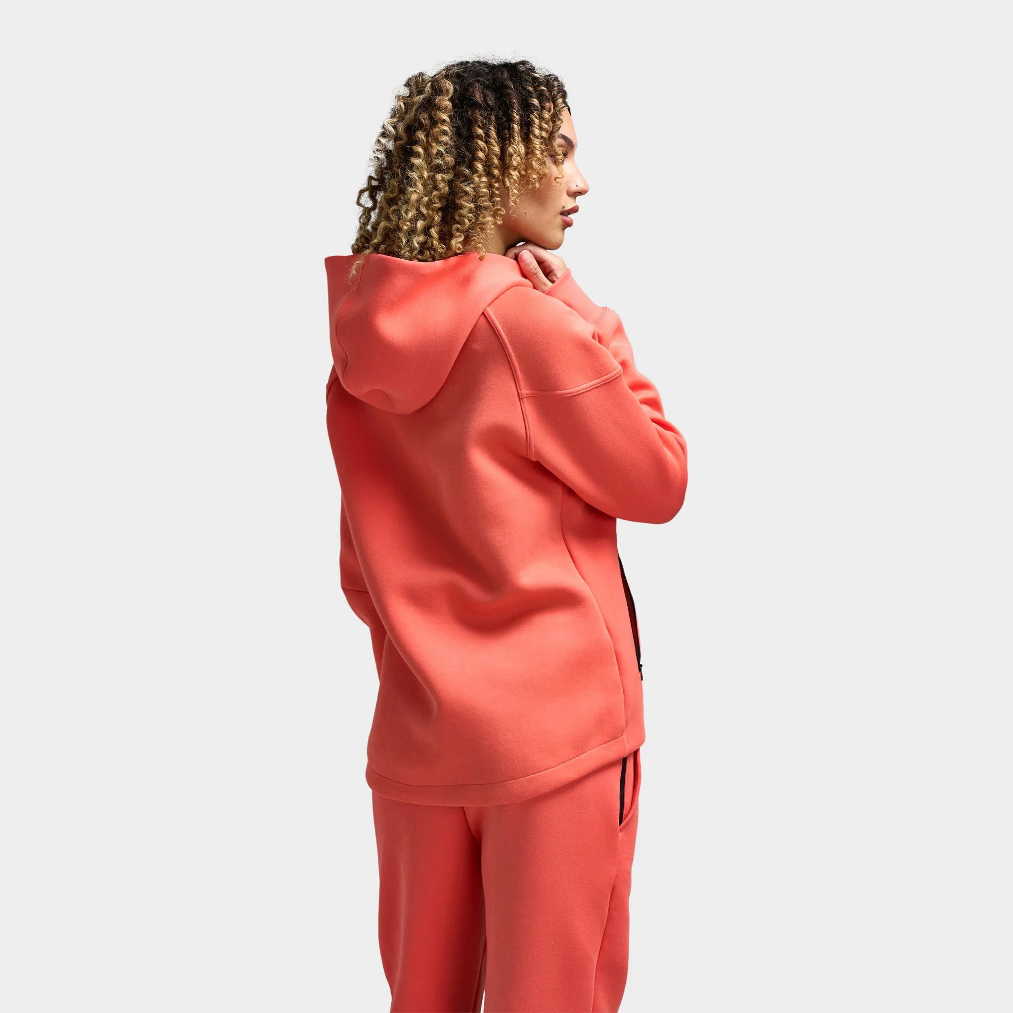 Womens Nike Nike Sportswear Women's Tech Fleece Full Zip Windrunner Hoodie Magic Ember / Black