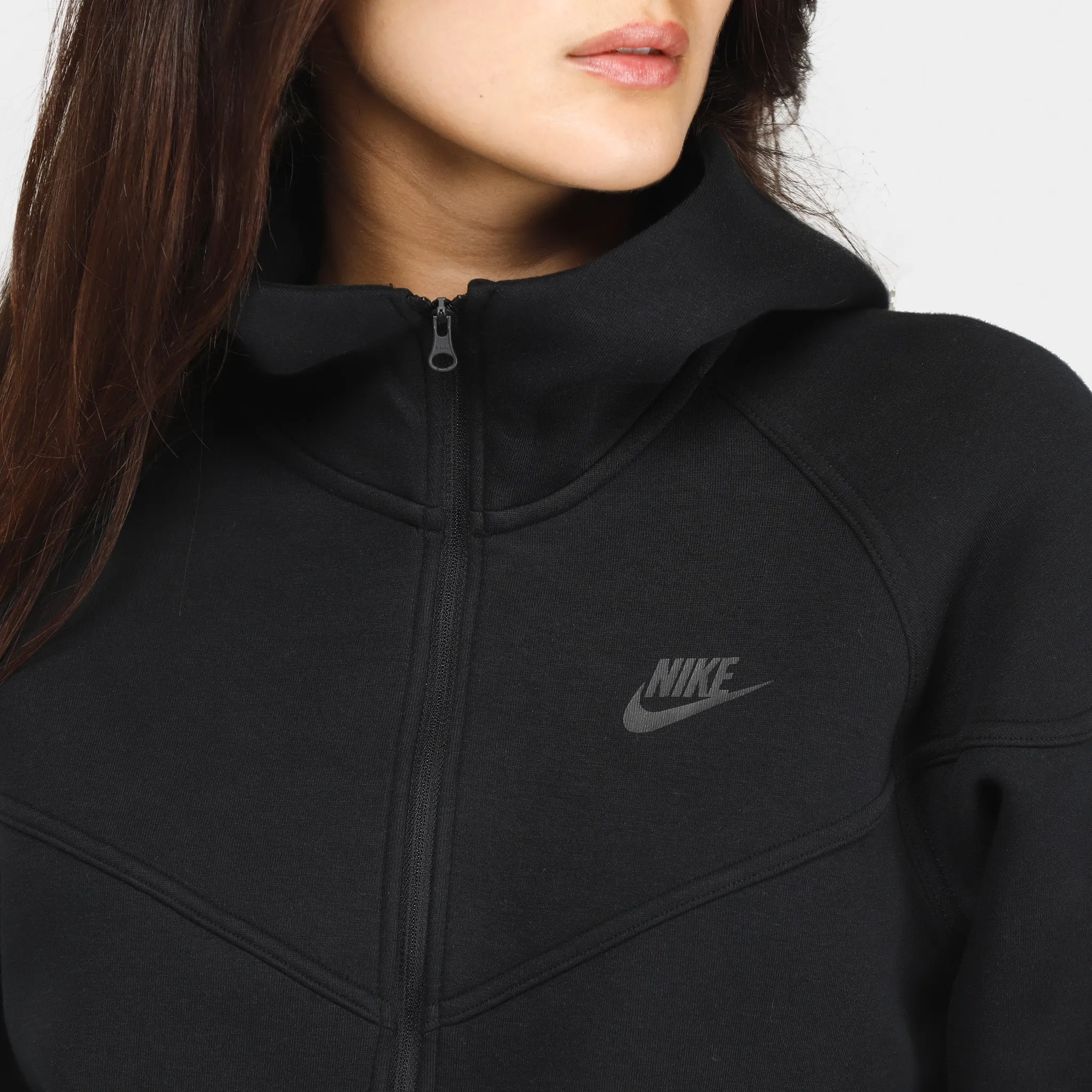 Womens Nike Nike Sportswear Women's Tech Fleece Windrunner Full Zip Hoodie Black / Black