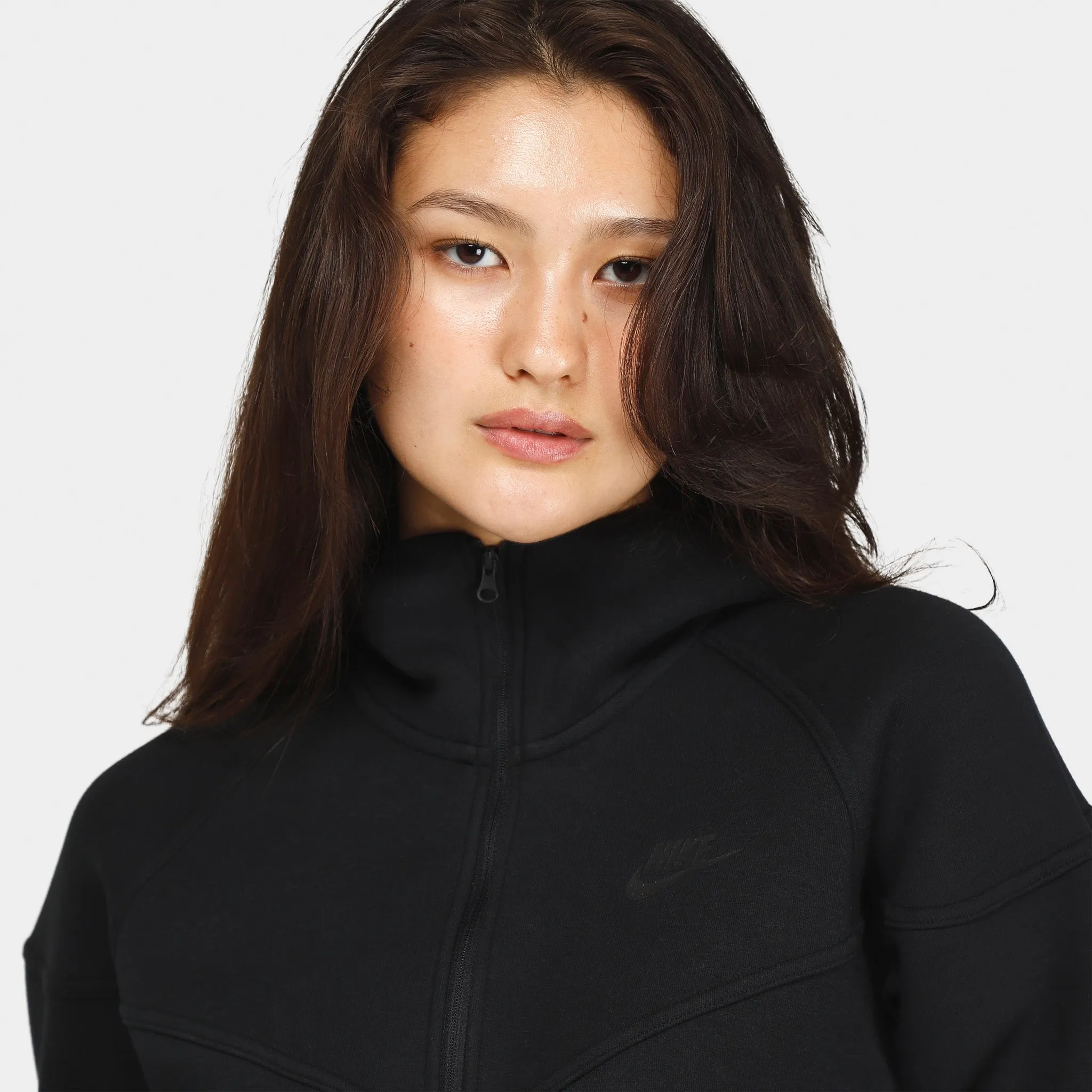 Womens Nike Nike Sportswear Women's Tech Fleece Windrunner Full Zip Hoodie Black / Black