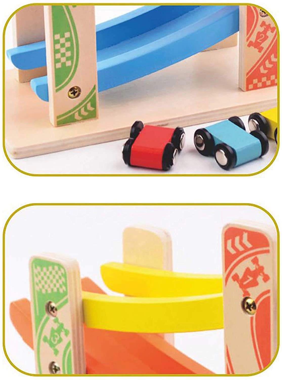 Wooden Color Slide Car