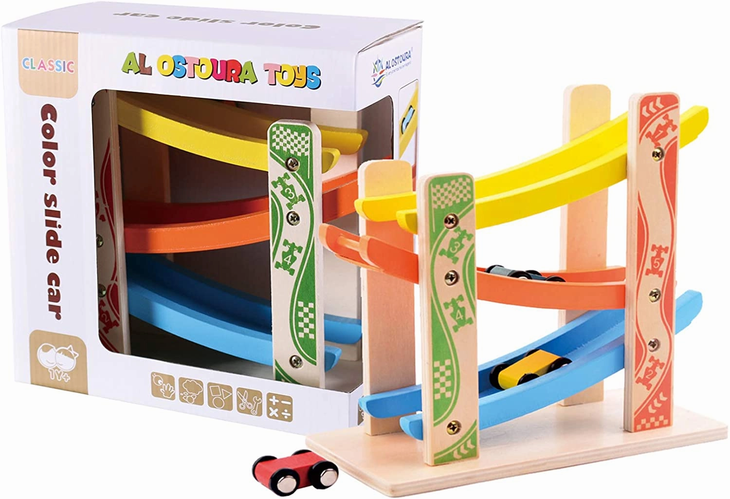 Wooden Color Slide Car