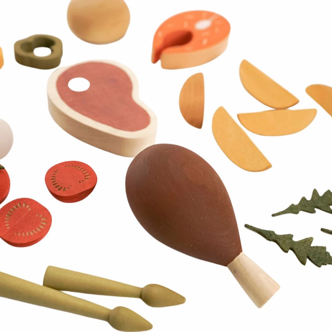 Wooden Dinner Play Food Set