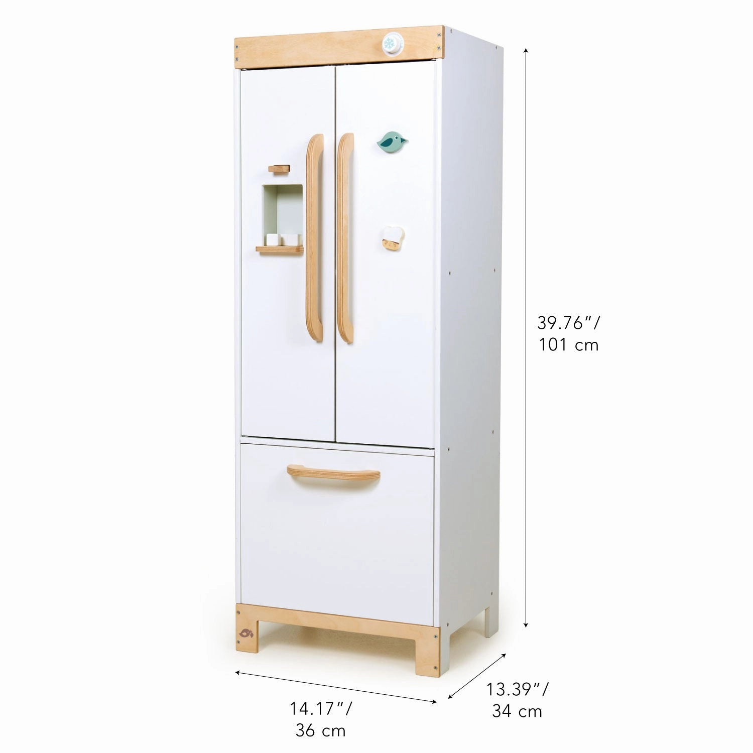 Wooden Refrigerator and Food Set
