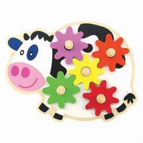 Wooden Spinning Gears Cow
