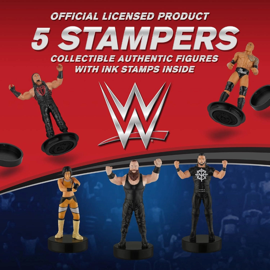 WWE stampers Blister & Deluxe - 5 (S1) ,Self-Inking WWE Figure Toys for Craft