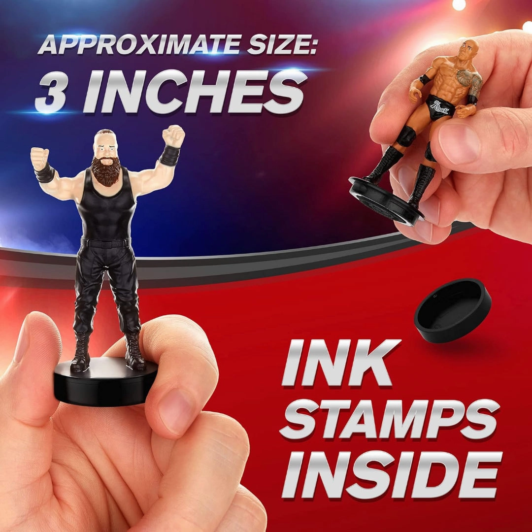 WWE stampers Blister & Deluxe - 5 (S1) ,Self-Inking WWE Figure Toys for Craft