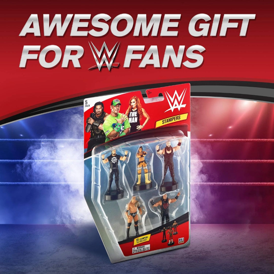 WWE stampers Blister & Deluxe - 5 (S1) ,Self-Inking WWE Figure Toys for Craft