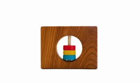 Wyoming State Wooden Baby Rattle