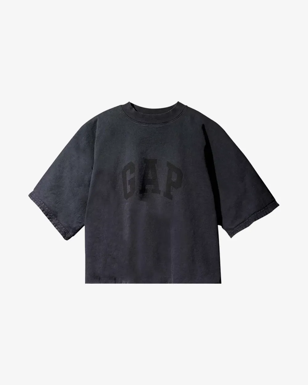YEEZY GAP ENGINEERED BY BALENCIAGA DOVE 3/4 SLEEVE WASHED BLACK NO SEAM TEE
